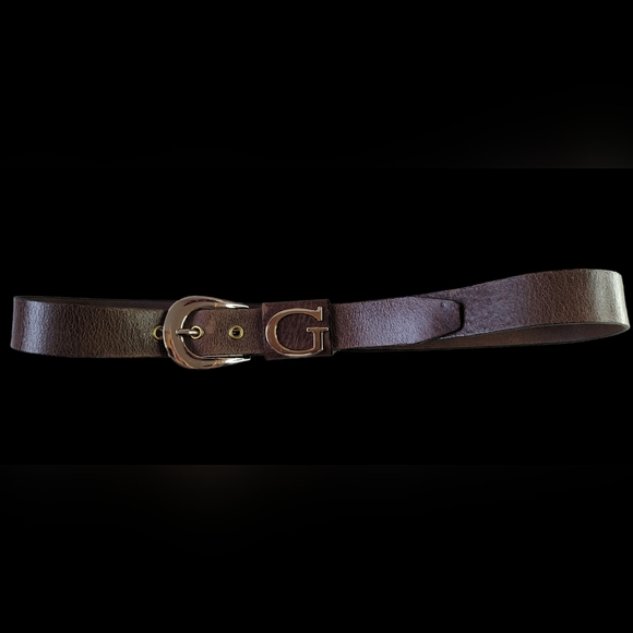 SALE M Genuine Leather Guess Belt Gold Hardware Sz M - Picture 9 of 16